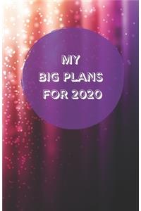 My Big Plans For 2020 - Notebook/Journal/Diary - Personalised Girl/Women's Gift - Birthday/Party Bag Filler - 100 lined pages (purple sparkle cover)