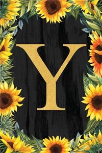Y - Monogrammed Sunflower Journal