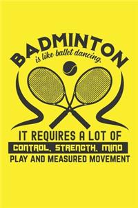 Badminton Is Like Ballet Dancing - It Requires A Lot Of Control, Strength, Mind Play And Measured Movement