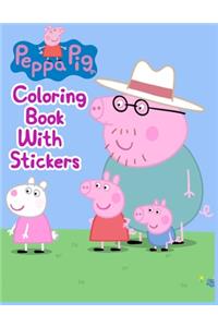 Peppa Pig Coloring Book With Stickers