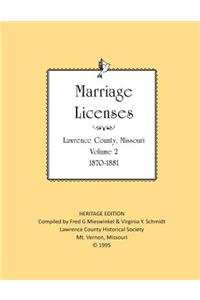 Lawrence County Missouri Marriages 1870-1881