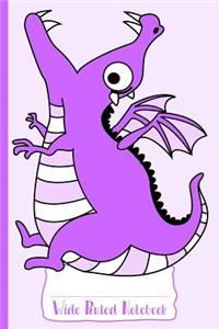 Purple Hungry Dragon Wide Ruled Notebook