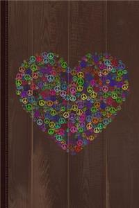 Peace and Love Peace Sign Heart Journal Notebook