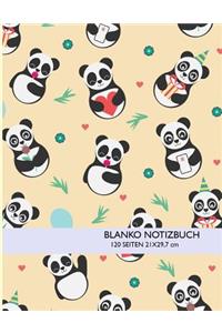 Blanko Notizbuch: Panda Notizheft Perfekt ALS Zeichenbuch, Blankobuch, Leeres Tagebuch, Skizzenbuch. A4 120 Seiten.