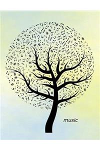 Music: Staff Paper - 8.5 X 11 - Blank Sheet Music Manuscript Paper - 12 Stave - 100 Pages - Musical Tree