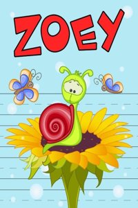 Zoey: Personalized Book with Child's Name, Primary Writing Tablet, 65 Sheets of Practice Paper, 1
