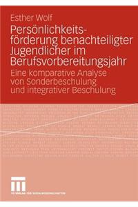 Persönlichkeitsförderung Benachteiligter Jugendlicher Im Berufsvorbereitungsjahr