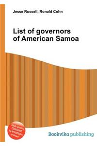 List of Governors of American Samoa