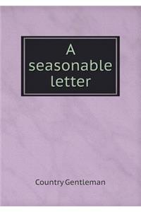 A Seasonable Letter