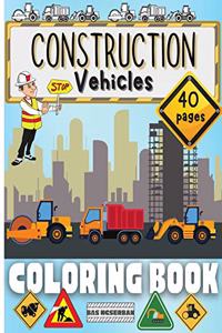 Construction Vehicles Coloring Book