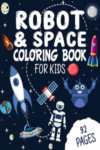 Robots and Space Coloring Book for Kids