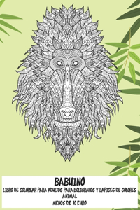 Libro de colorear para adultos para bolígrafos y lápices de colores - Menos de 10 euro - Animal - Babuino