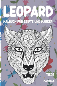 Malbuch für Stifte und Marker - Mandala - Tier - Leopard