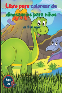 Libro para colorear de dinosaurios para niños de 3-6 años