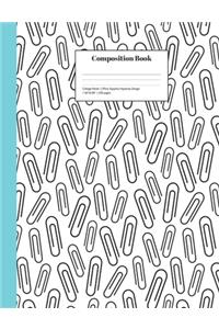 Composition Book College-Ruled Office Supplies Paper Clip Design