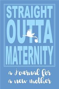 Straight Outta Maternity New Mom Journal Blue