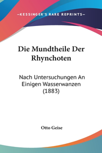 Die Mundtheile Der Rhynchoten