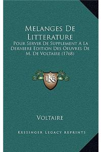 Melanges De Litterature