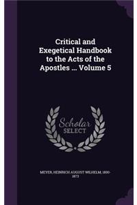 Critical and Exegetical Handbook to the Acts of the Apostles ... Volume 5