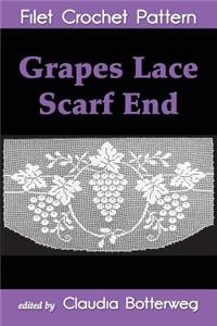 Grapes Lace Scarf End Filet Crochet Pattern