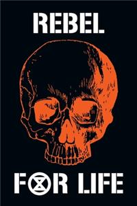 Extinction Rebellion Journal - Rebel For Life Graffiti Skull XR Badge Logo (Black)