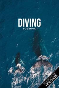 Scuba Diving Log Book Dive Diver Jourgnal Notebook Diary - Whale Couple