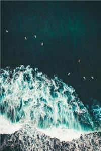 Ocean Full of Surfers and Amazing Waves from Above Journal