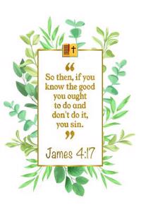 So Then, If You Know the Good You Ought to Do and Don't Do It, You Sin