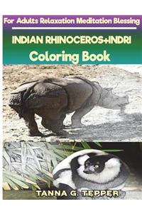 INDIAN RHINOCEROS+INDRI Coloring book for Adults Relaxation Meditation