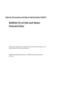 Boreas Te-12 Ssa Leaf Water Potential Data