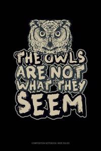 The Owls Are Not What They Seem: Composition Notebook: Wide Ruled