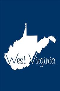 West Virginia - Navy Blue Lined Notebook with Margins