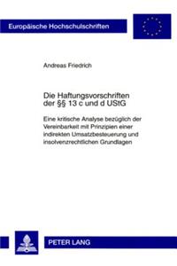 Die Haftungsvorschriften Der §§ 13 C Und D Ustg