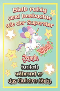 Bleib ruhig und beobachte wie Superstar Zamir funkelt während sie das Einhorn färbt