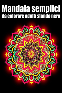 Mandala semplici da colorare adulti sfondo nero