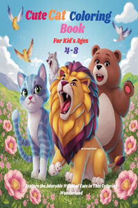 Cute Cat Coloring Book For Kid's Ages 4-8