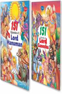 Sawan Set Of 2 Story Books 151 Series (Lord Hanuman & Lord Ganesha
