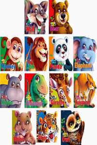 Learn About Wild Animals | Who Am I Die-Cut Shape Board-Books | Pack Of 13 Books