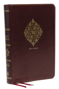 NKJV, Deluxe Reference Bible, Center-Column Giant Print, Imitation Leather, Burgundy, Red Letter Edition, Comfort Print