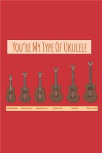 You're My Type Of Ukulele Music Book With Ukulele Cord Chart, Ukulele Tabs For Kids, Adults & Ukulelist