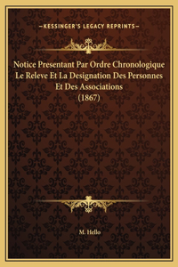 Notice Presentant Par Ordre Chronologique Le Releve Et La Designation Des Personnes Et Des Associations (1867)