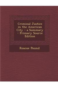 Criminal Justice in the American City - A Summary