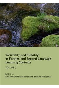 Variability and Stability in Foreign and Second Language Learning Contexts: Volume 2