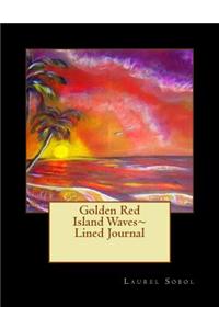 Golden Red Island Waves Lined Journal