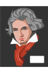 Music Manuscript Paper Notebook Beethoven Design. 10 Staves Per Page