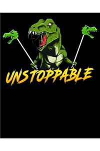 Unstoppable: I Am Unstoppable TRex Funny Short Dinosaur Arms Joke 2020-2021 Weekly Planner & Gratitude Journal (110 Pages, 8" x 10") Blank Sections For Writing D