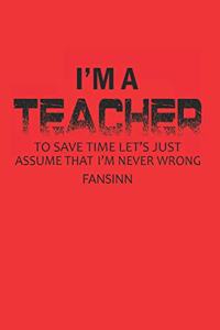 Funny School Teacher Notebook