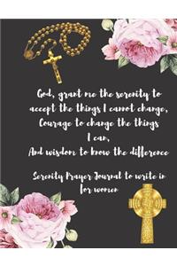 Serenity Prayer Journal to write in for Women