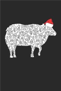 Sheep with Santa Hat Christmas Notebook - Christmas Sheep Journal - Christmas Gift for Animal Or Sheep Lovers, Zookeepers, Veterinaries