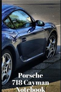 Porsche 718 Cayman Cars Composition Book College Ruled Notebook